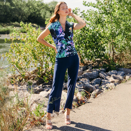 Cap Sleeve Surplice Crossover Top - Floral Dream | Clara Sunwoo