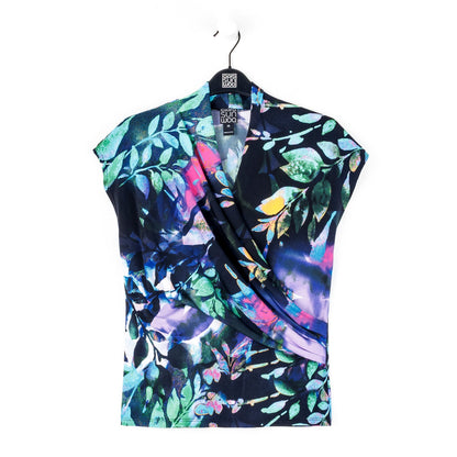 Cap Sleeve Surplice Crossover Top - Floral Dream | Clara Sunwoo