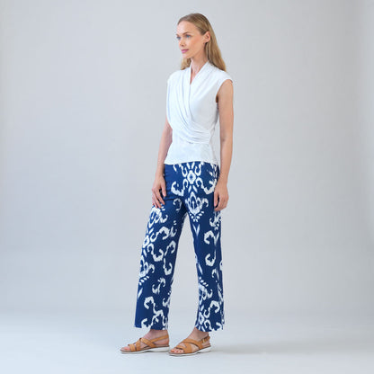 Cap Sleeve Surplice Crossover Top - White | Clara Sunwoo