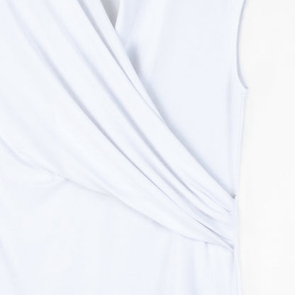 Cap Sleeve Surplice Crossover Top - White | Clara Sunwoo