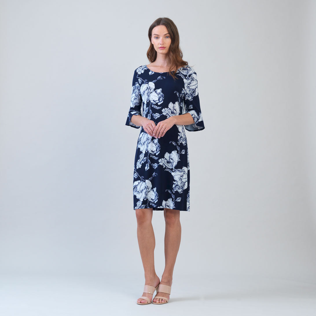 Tulip Cuff Back Tie Dress - Peony Blossom | Clara Sunwoo