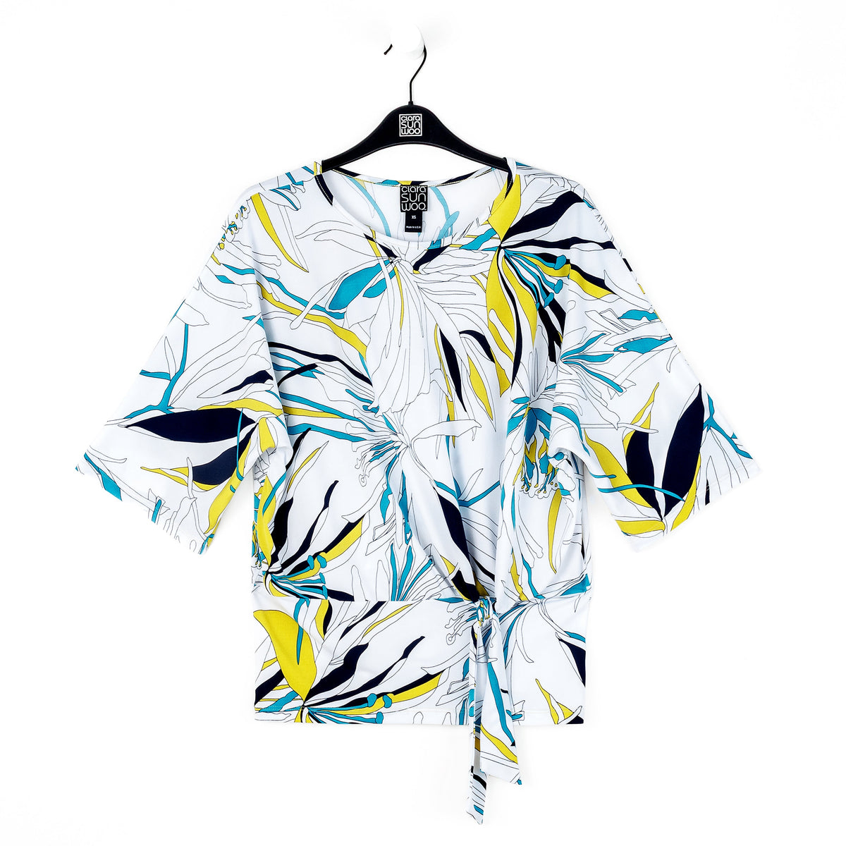 Signature Side Tie Top - Floral Leaves - Final Sale | Clara Sunwoo
