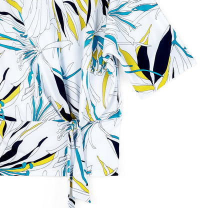 Signature Side Tie Top - Floral Leaves - Final Sale | Clara Sunwoo