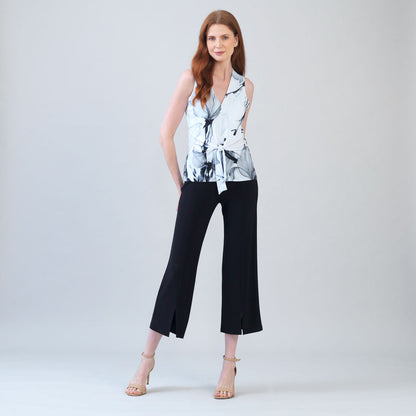 Sleeveless V-Neck Center Front Tie Top - Ethereal Petals - Limited Sizes | Clara Sunwoo
