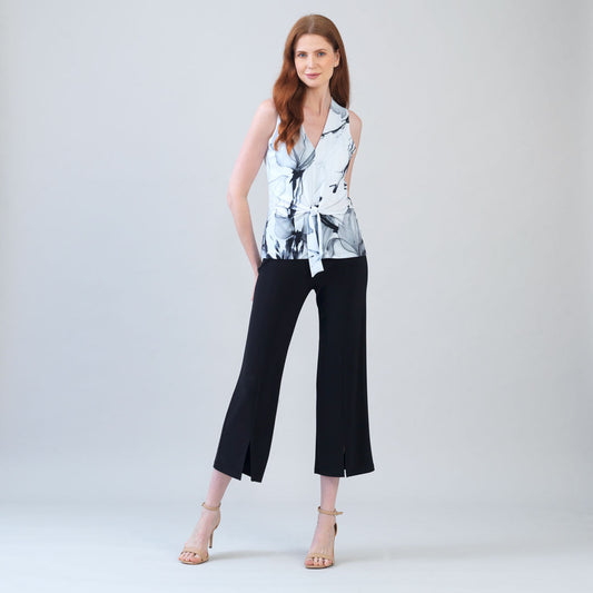Sleeveless V-Neck Center Front Tie Top - Ethereal Petals - Limited Sizes | Clara Sunwoo