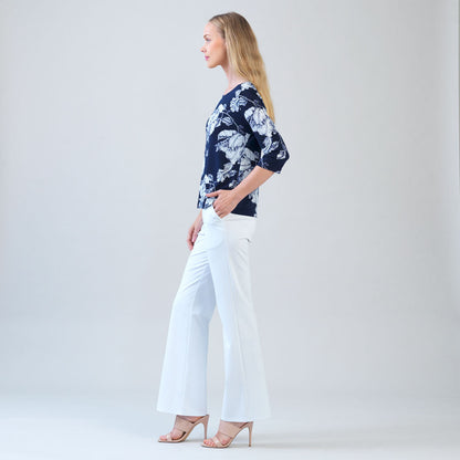 Scoop Neck Half Sleeve Top - Peony Blossom | Clara Sunwoo