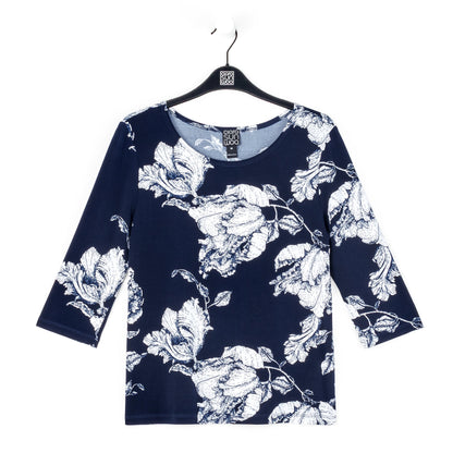 Scoop Neck Half Sleeve Top - Peony Blossom | Clara Sunwoo