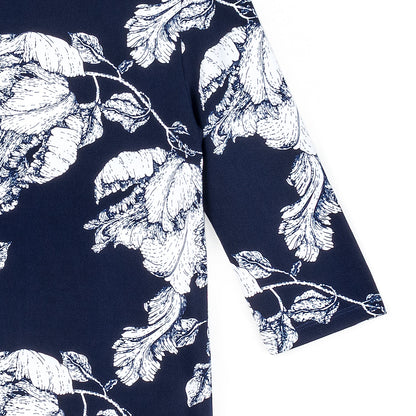 Scoop Neck Half Sleeve Top - Peony Blossom | Clara Sunwoo