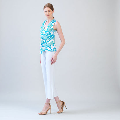 Sleeveless V-Neck Center Front Tie Top - Paradise Petal - Limited Sizes | Clara Sunwoo