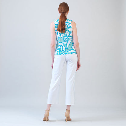 Sleeveless V-Neck Center Front Tie Top - Paradise Petal - Limited Sizes | Clara Sunwoo