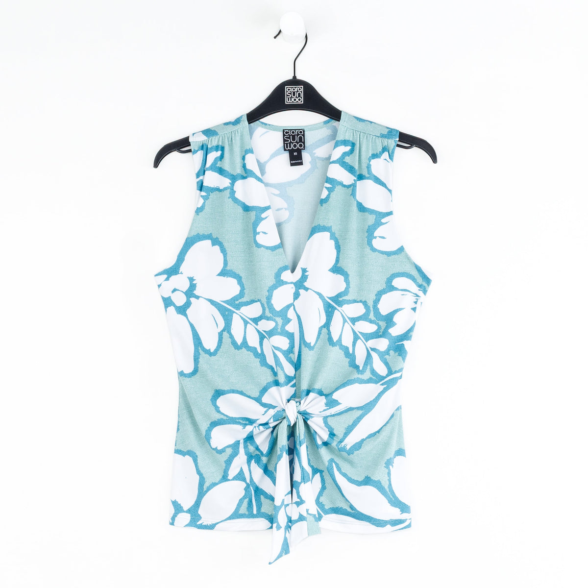 Sleeveless V-Neck Center Front Tie Top - Paradise Petal - Limited Sizes | Clara Sunwoo