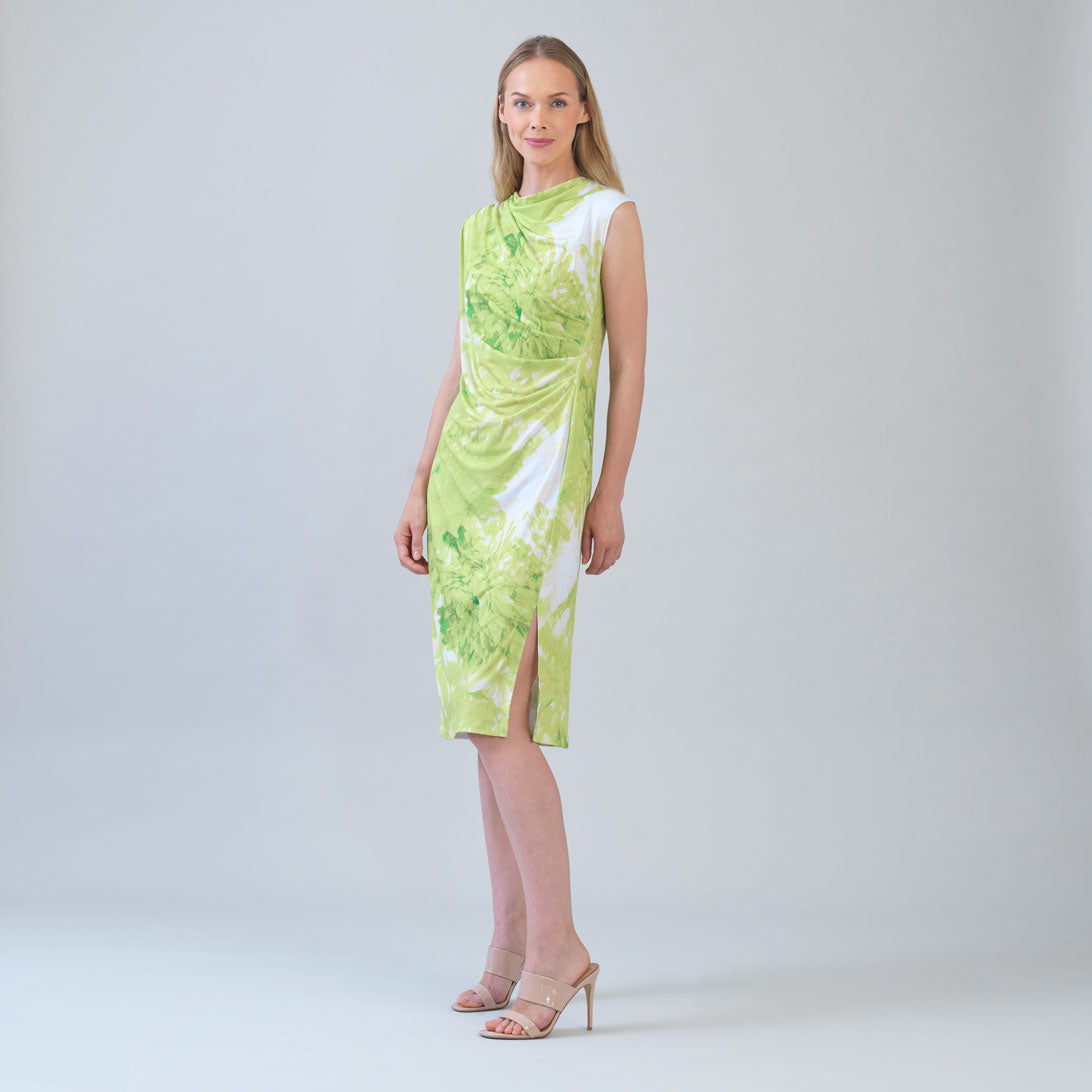 Signature Side Slit Midi Dress - Floral Citrus - Final Sale | Clara Sunwoo