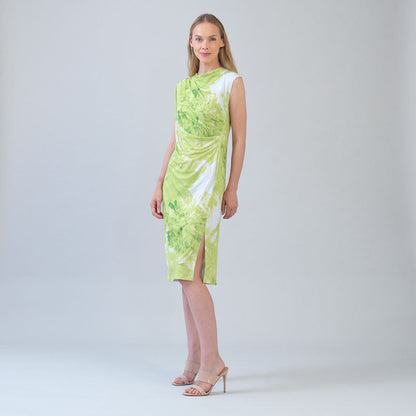 Signature Side Slit Midi Dress - Floral Citrus - Final Sale | Clara Sunwoo