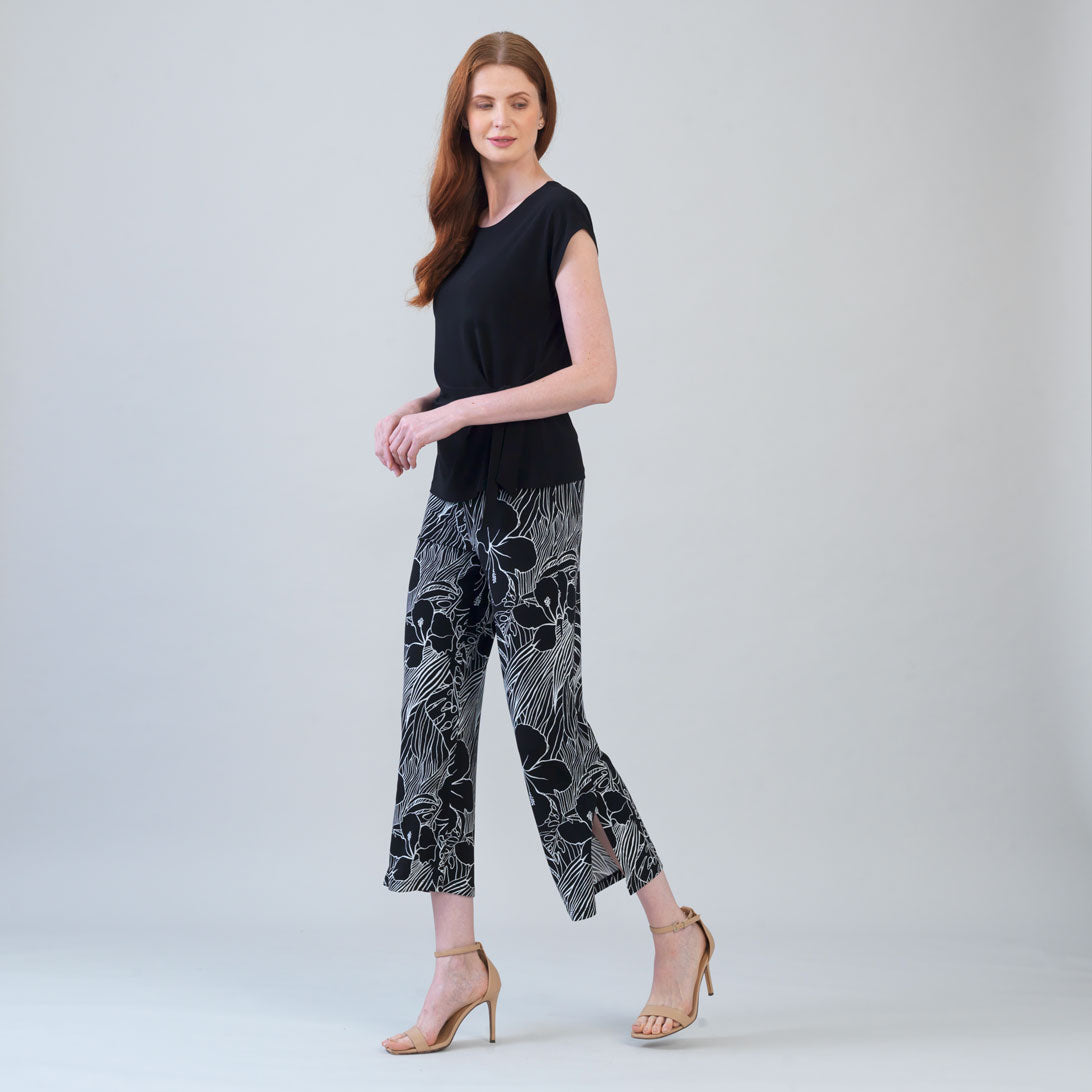 Slant Sleeve Side Tie Top - Black | Clara Sunwoo