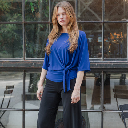 Signature Side Tie Top - Cobalt - Limited Sizes | Clara Sunwoo