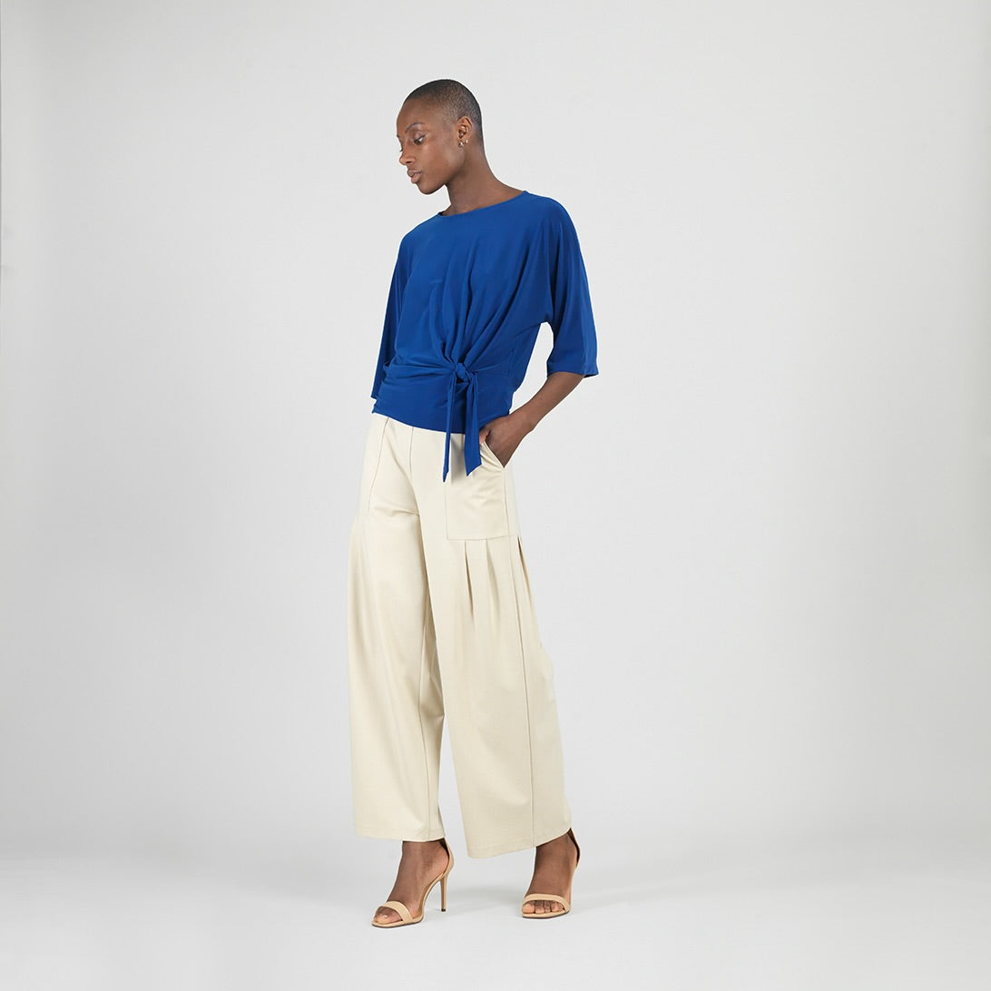 Signature Side Tie Top - Cobalt - Limited Sizes | Clara Sunwoo