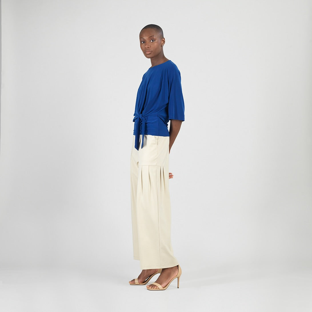 Signature Side Tie Top - Cobalt - Limited Sizes | Clara Sunwoo
