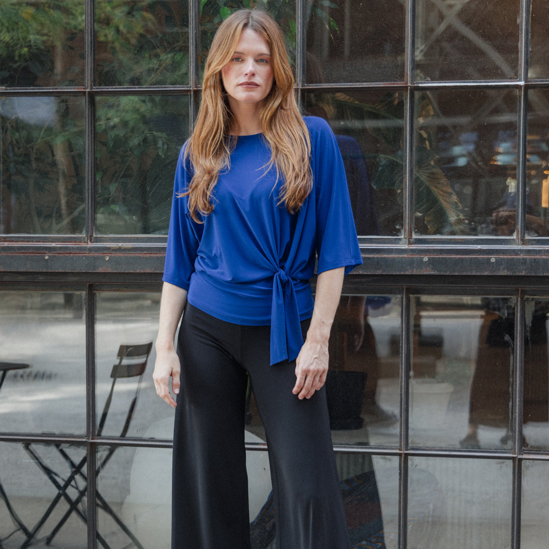 Signature Side Tie Top - Cobalt - Limited Sizes | Clara Sunwoo