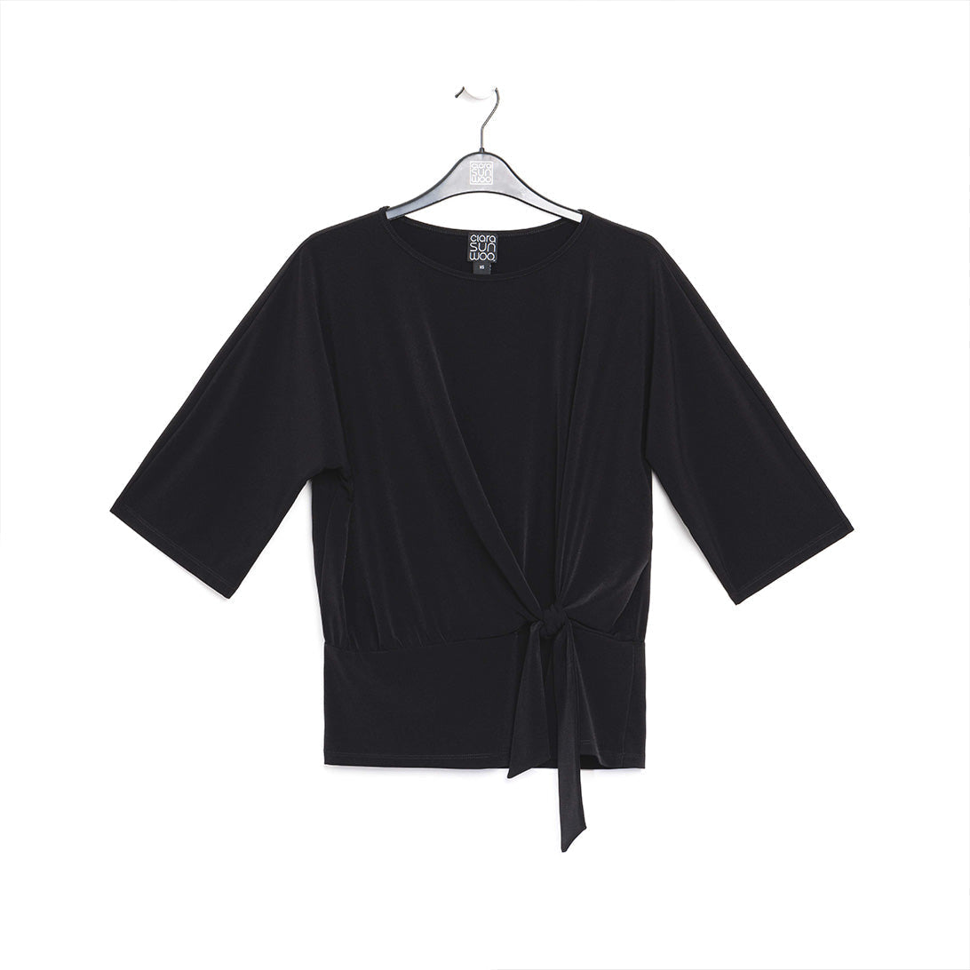 Signature Side Tie Top - Black | Clara Sunwoo