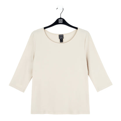 Scoop Neck Half Sleeve Top - Bone | Clara Sunwoo