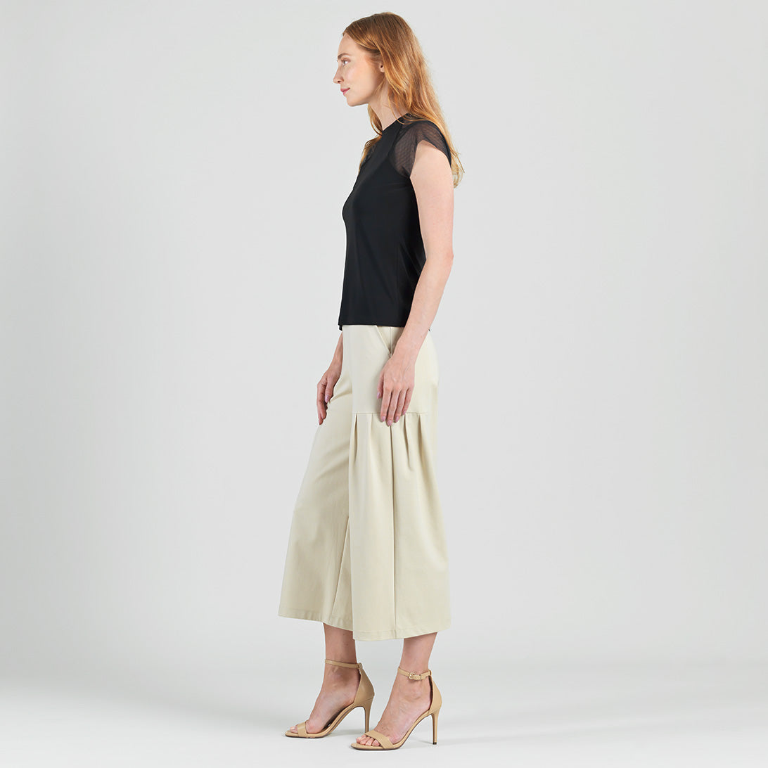 Mesh Cap Sleeve Top - Black | Clara Sunwoo