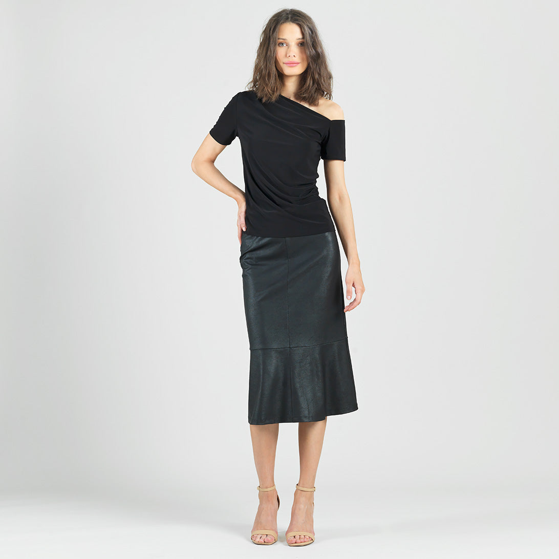 Angular Drape Neck Off Shoulder Top - Black - Limited Sizes | Clara Sunwoo