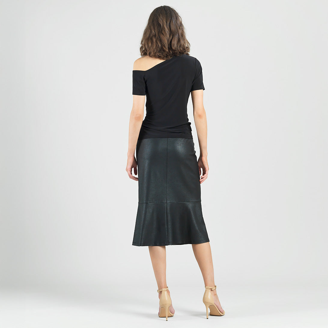 Angular Drape Neck Off Shoulder Top - Black - Limited Sizes | Clara Sunwoo