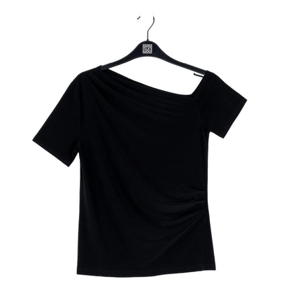 Angular Drape Neck Off Shoulder Top - Black - Limited Sizes | Clara Sunwoo