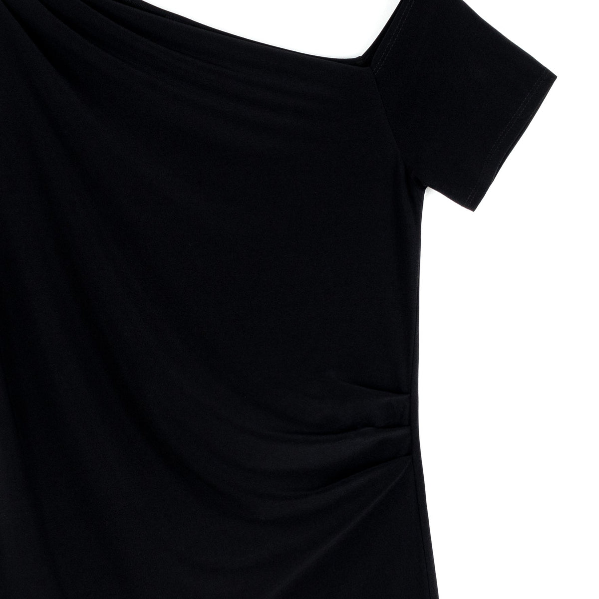 Angular Drape Neck Off Shoulder Top - Black - Limited Sizes | Clara Sunwoo