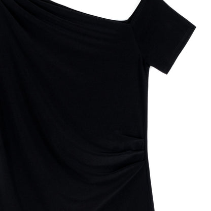 Angular Drape Neck Off Shoulder Top - Black - Limited Sizes | Clara Sunwoo