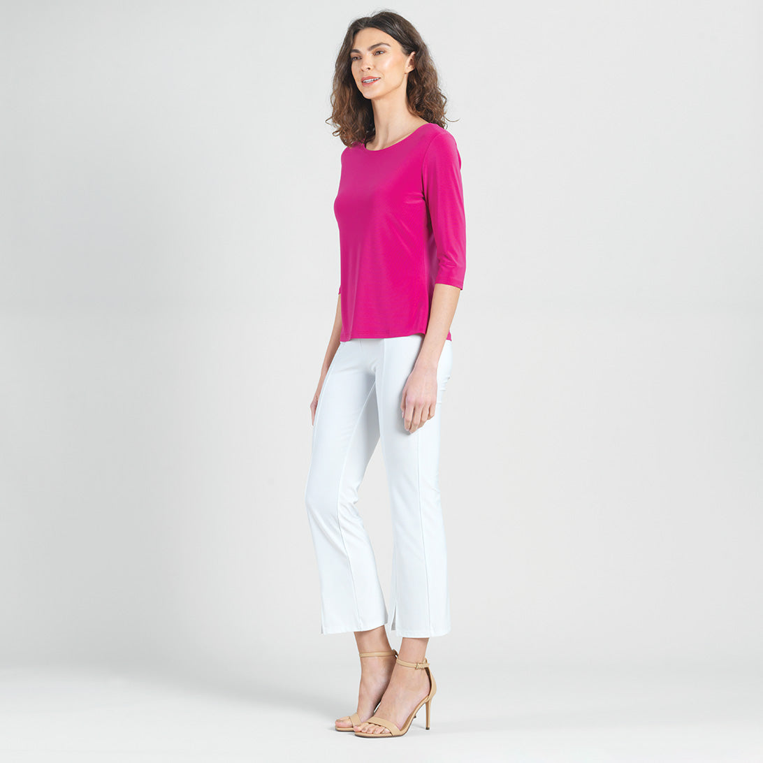 Scoop Neck Half Sleeve Top - Hot Pink | Clara Sunwoo