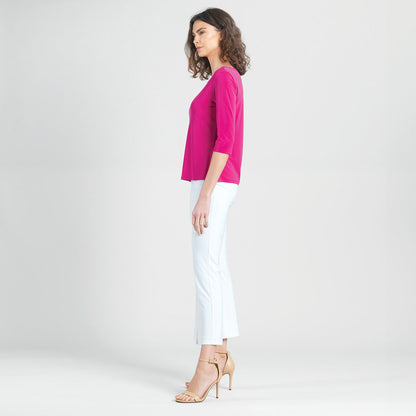 Scoop Neck Half Sleeve Top - Hot Pink | Clara Sunwoo