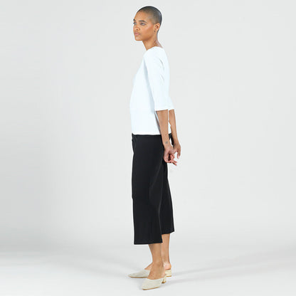 Scoop Neck Half Sleeve Top - White | Clara Sunwoo