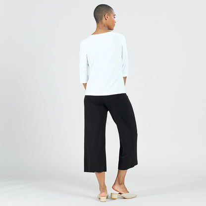 Scoop Neck Half Sleeve Top - White | Clara Sunwoo