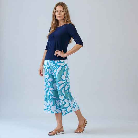 Scoop Neck Half Sleeve Top - Navy | Clara Sunwoo