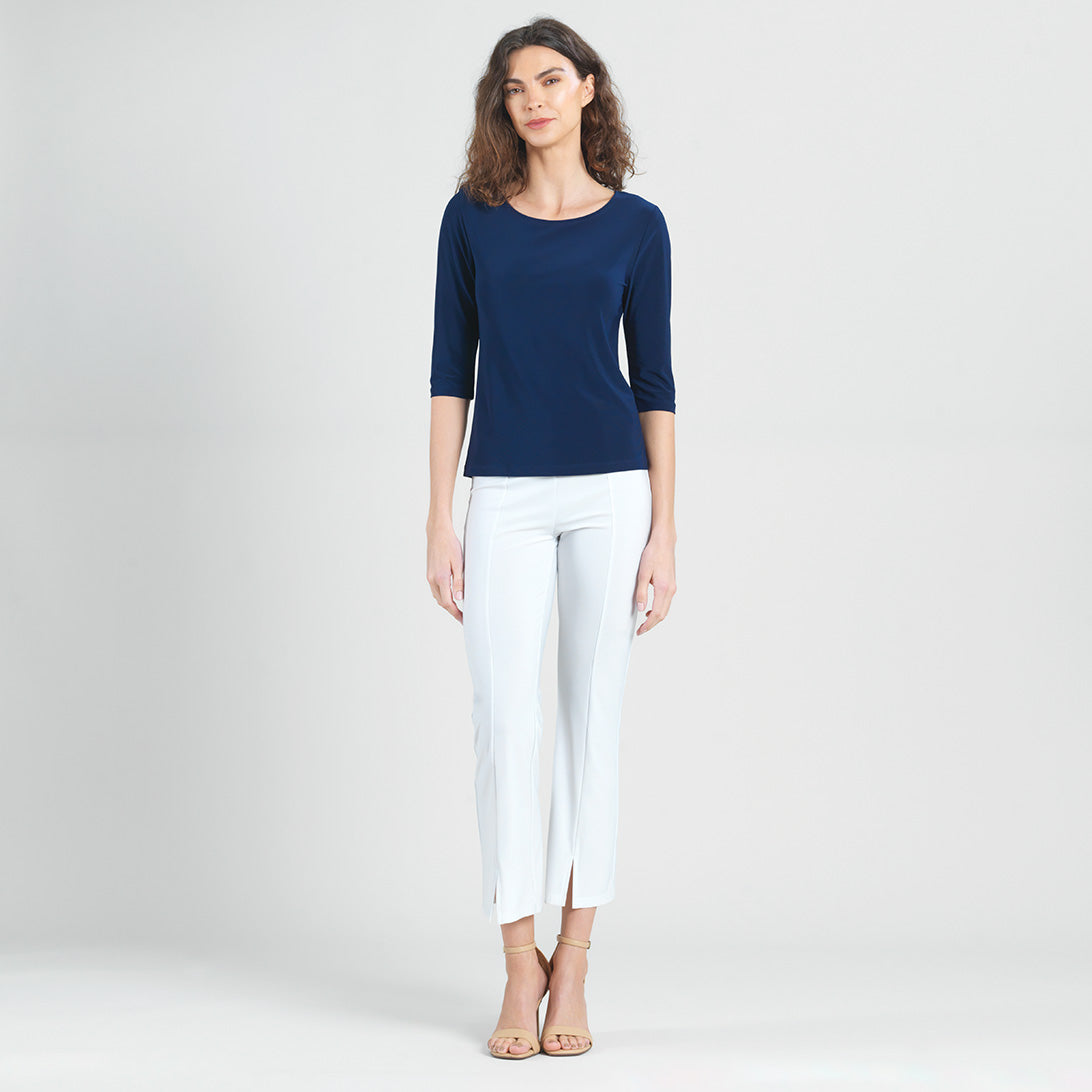 Scoop Neck Half Sleeve Top - Navy | Clara Sunwoo