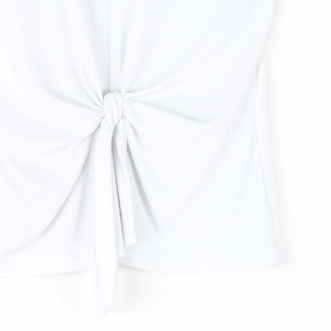 Sleeveless V-Neck Center Front Tie Top - White | Clara Sunwoo