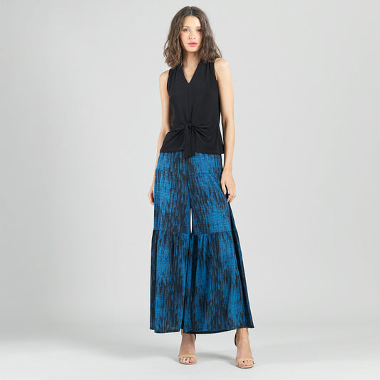Sleeveless V-Neck Center Front Tie Top - Black | Clara Sunwoo