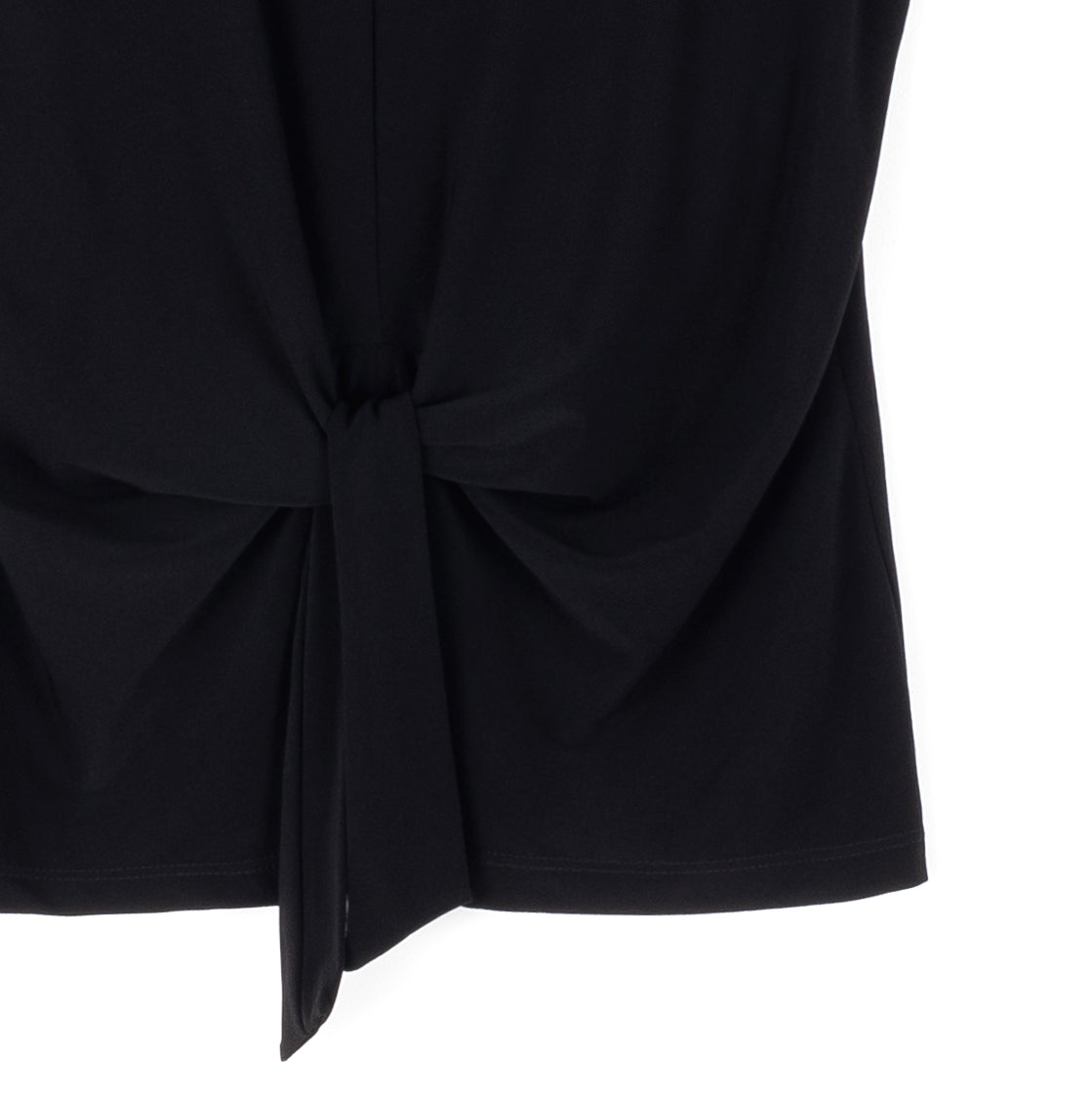 Sleeveless V-Neck Center Front Tie Top - Black | Clara Sunwoo