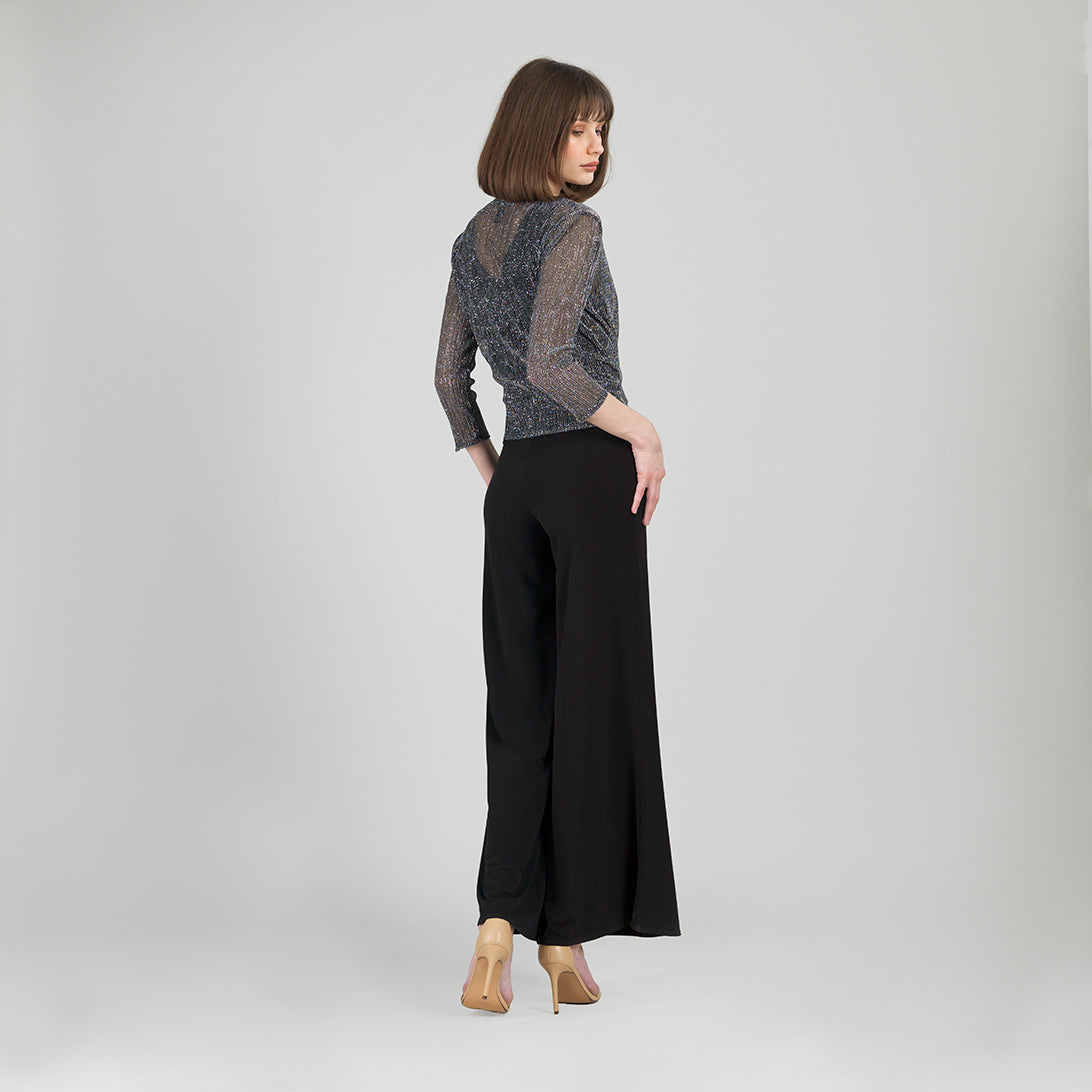 Sheer Shimmer - Modern Tie Front Cardigan - Silver - Limited Sizes | Clara Sunwoo