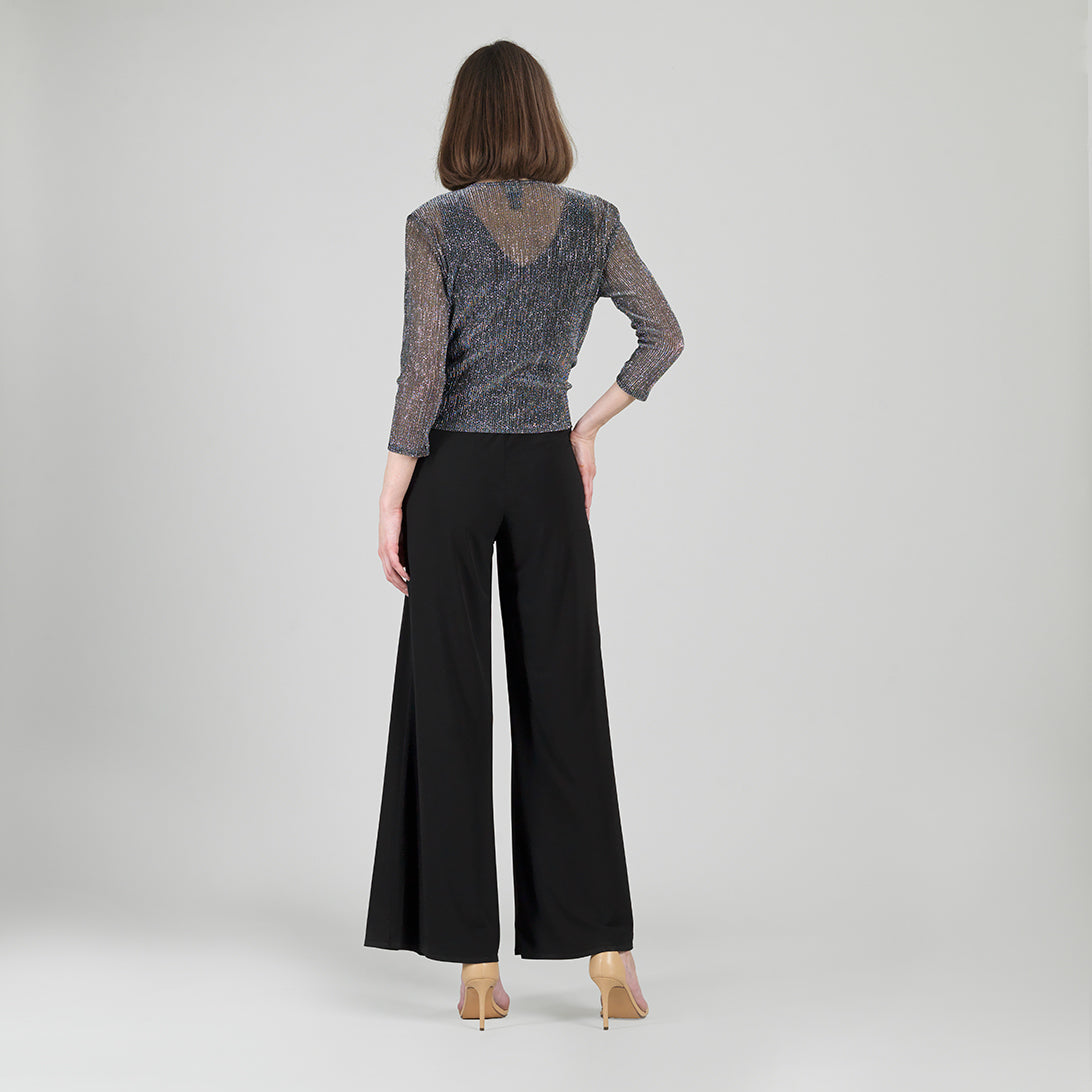 Sheer Shimmer - Modern Tie Front Cardigan - Silver - Limited Sizes | Clara Sunwoo