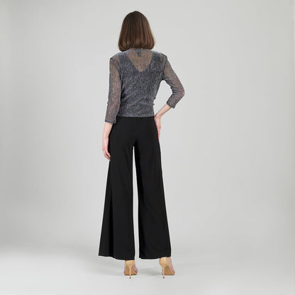 Sheer Shimmer - Modern Tie Front Cardigan - Silver - Limited Sizes | Clara Sunwoo