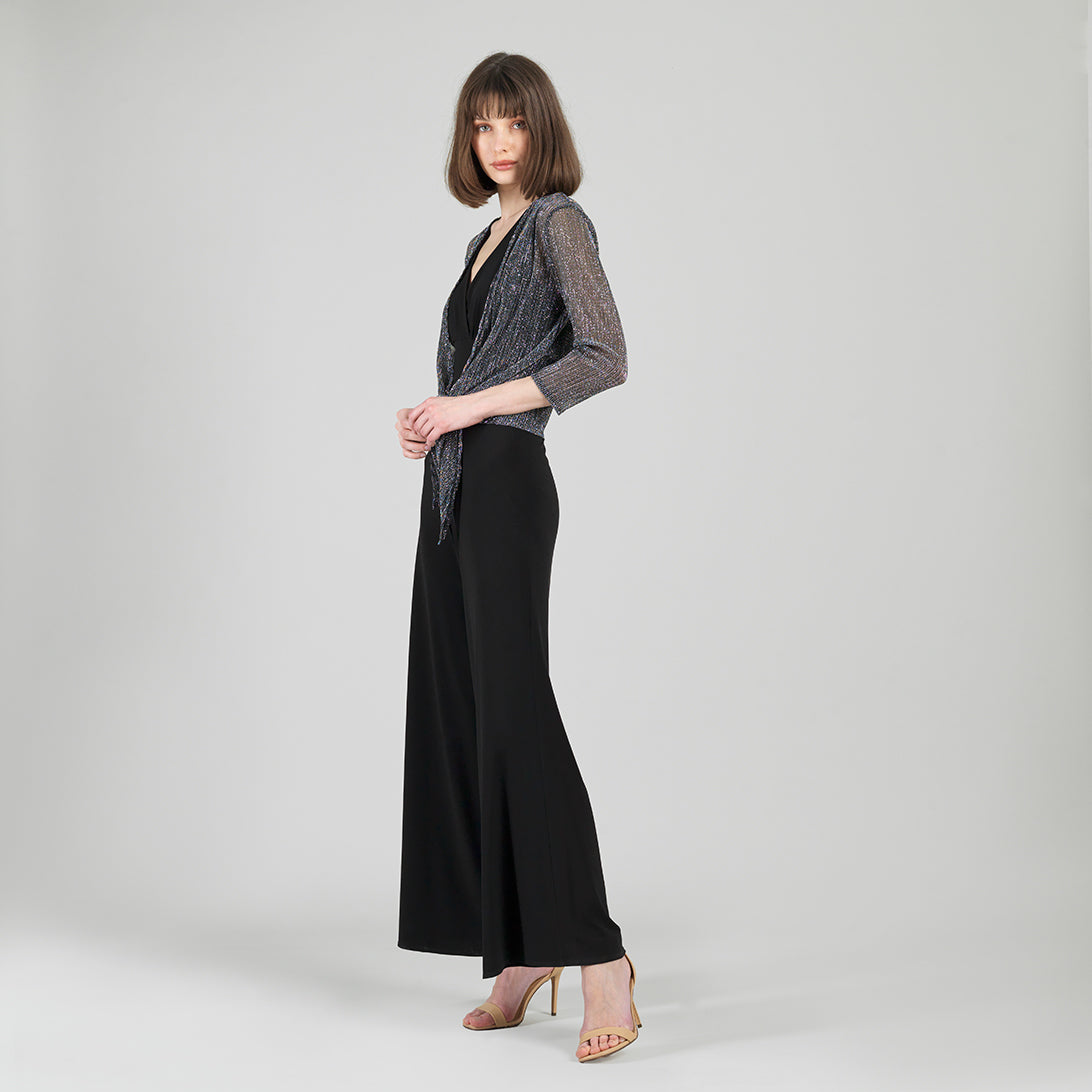 Sheer Shimmer - Modern Tie Front Cardigan - Silver - Limited Sizes | Clara Sunwoo
