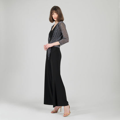 Sheer Shimmer - Modern Tie Front Cardigan - Silver - Limited Sizes | Clara Sunwoo