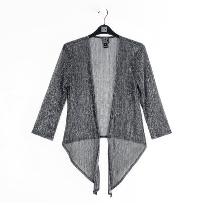 Sheer Shimmer - Modern Tie Front Cardigan - Silver - Limited Sizes | Clara Sunwoo