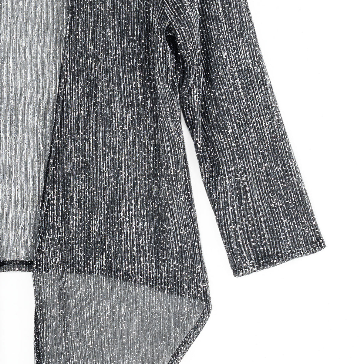 Sheer Shimmer - Modern Tie Front Cardigan - Silver - Limited Sizes | Clara Sunwoo