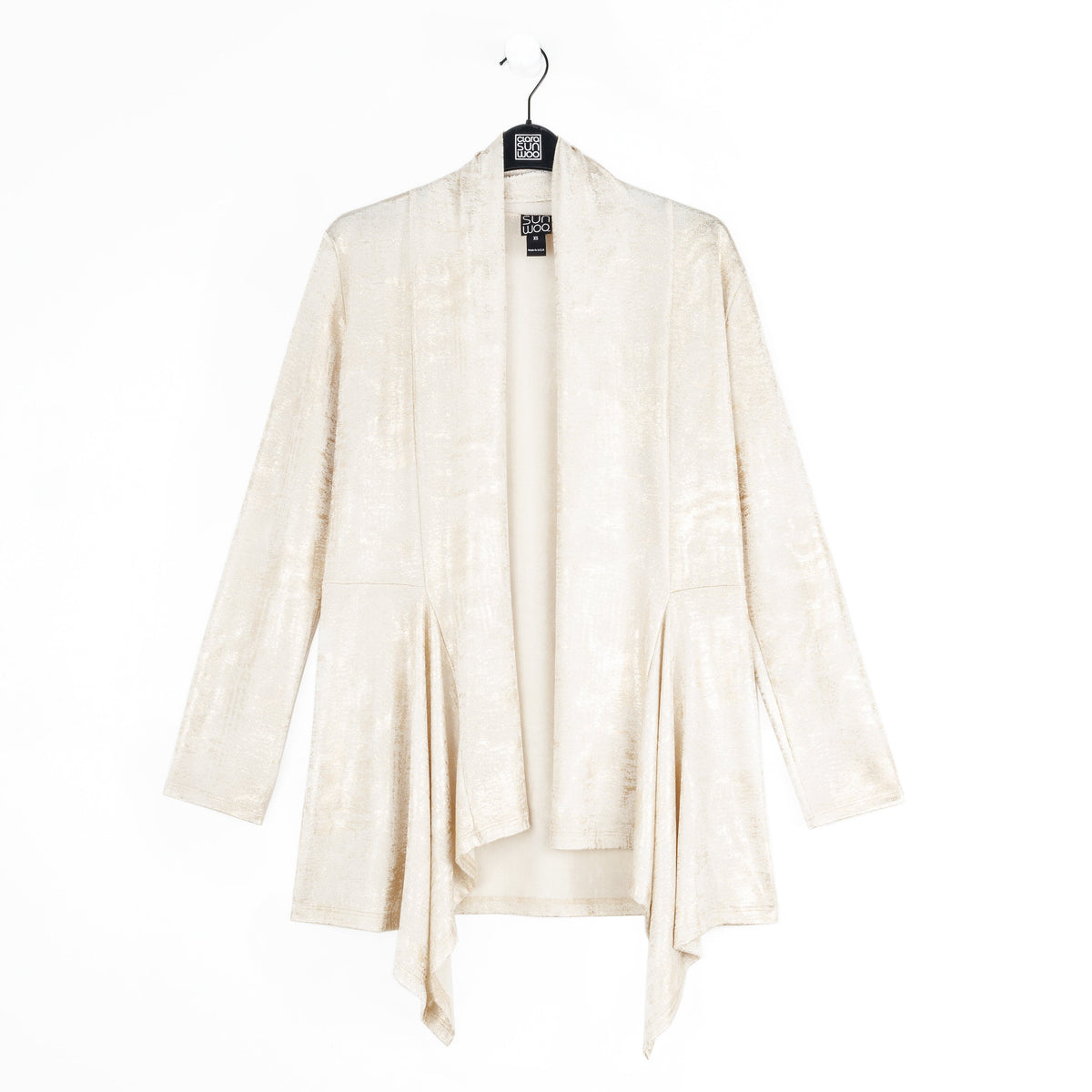 Foil Sheen - Drape Tunic Cardigan - Champagne - Final Sale | Clara Sunwoo