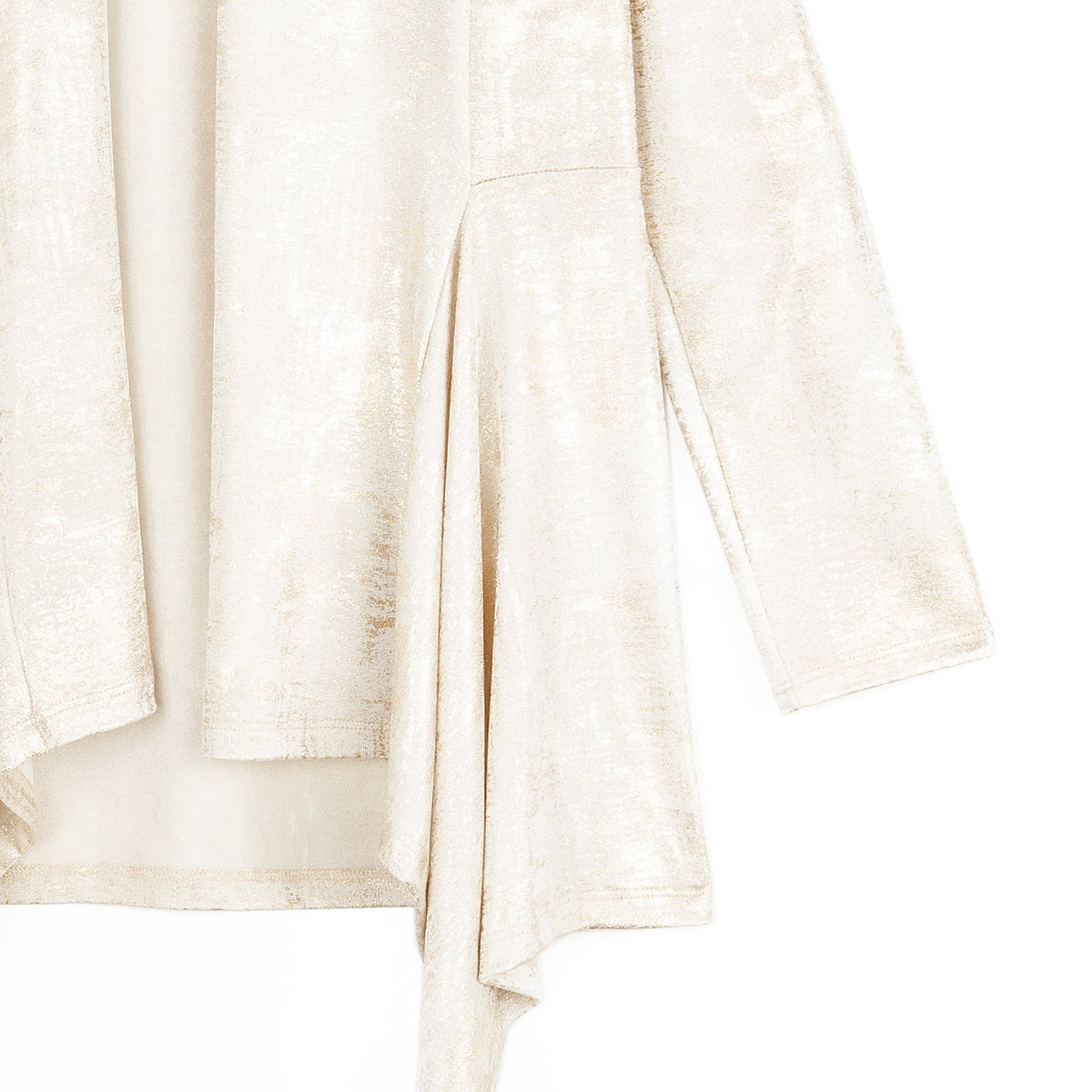 Foil Sheen - Drape Tunic Cardigan - Champagne - Final Sale | Clara Sunwoo