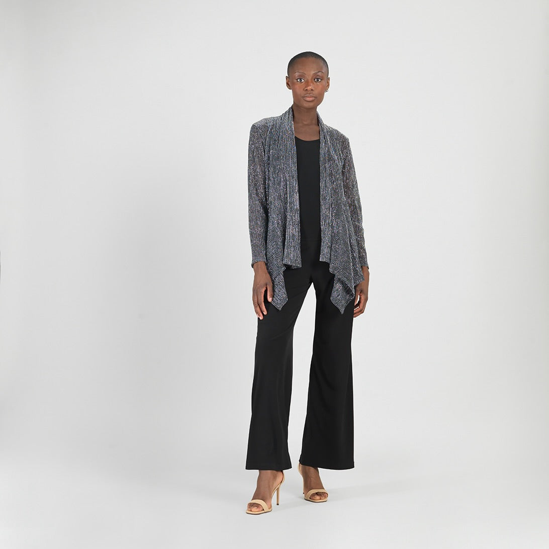 Sheer Shimmer - Drape Tunic Cardigan - Silver - Final Sale | Clara Sunwoo