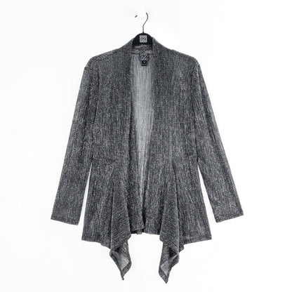 Sheer Shimmer - Drape Tunic Cardigan - Silver - Final Sale | Clara Sunwoo